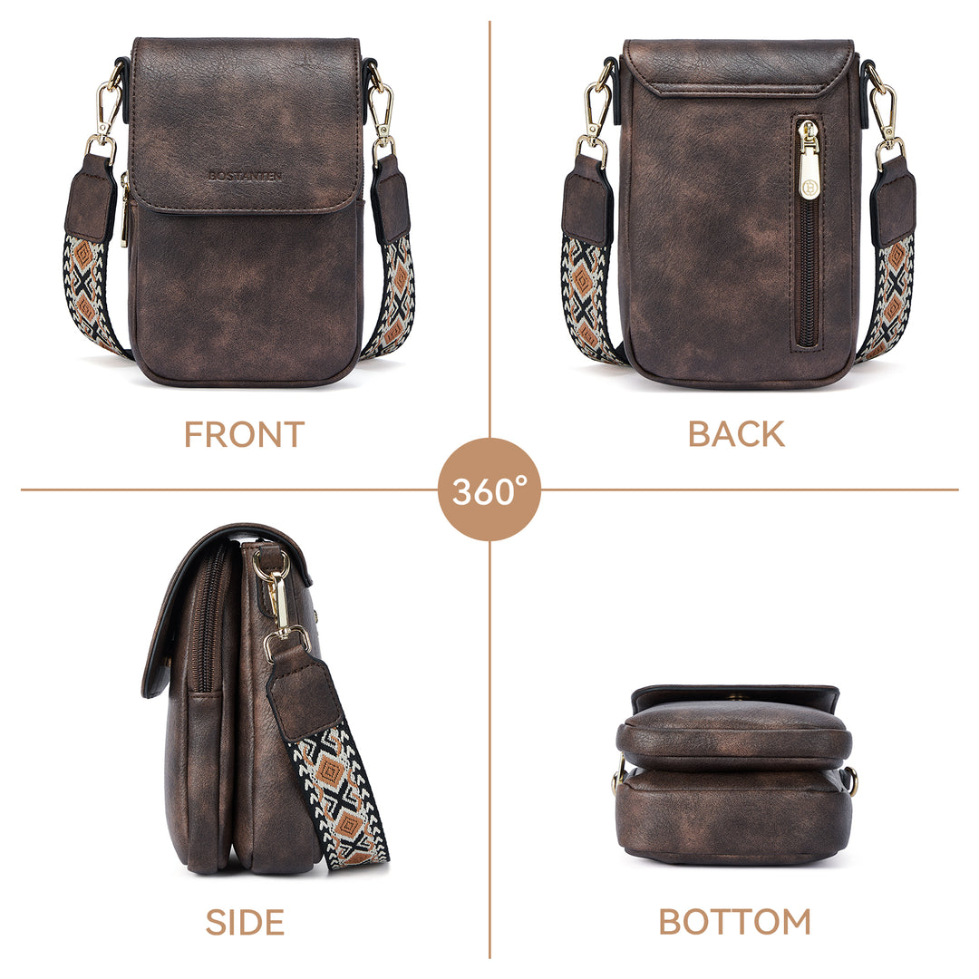 Phone Crossbody Bag –  Diamond Pattern Strap