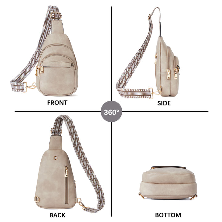 Aurora Beige Street Casual Trapeze Sling Bag