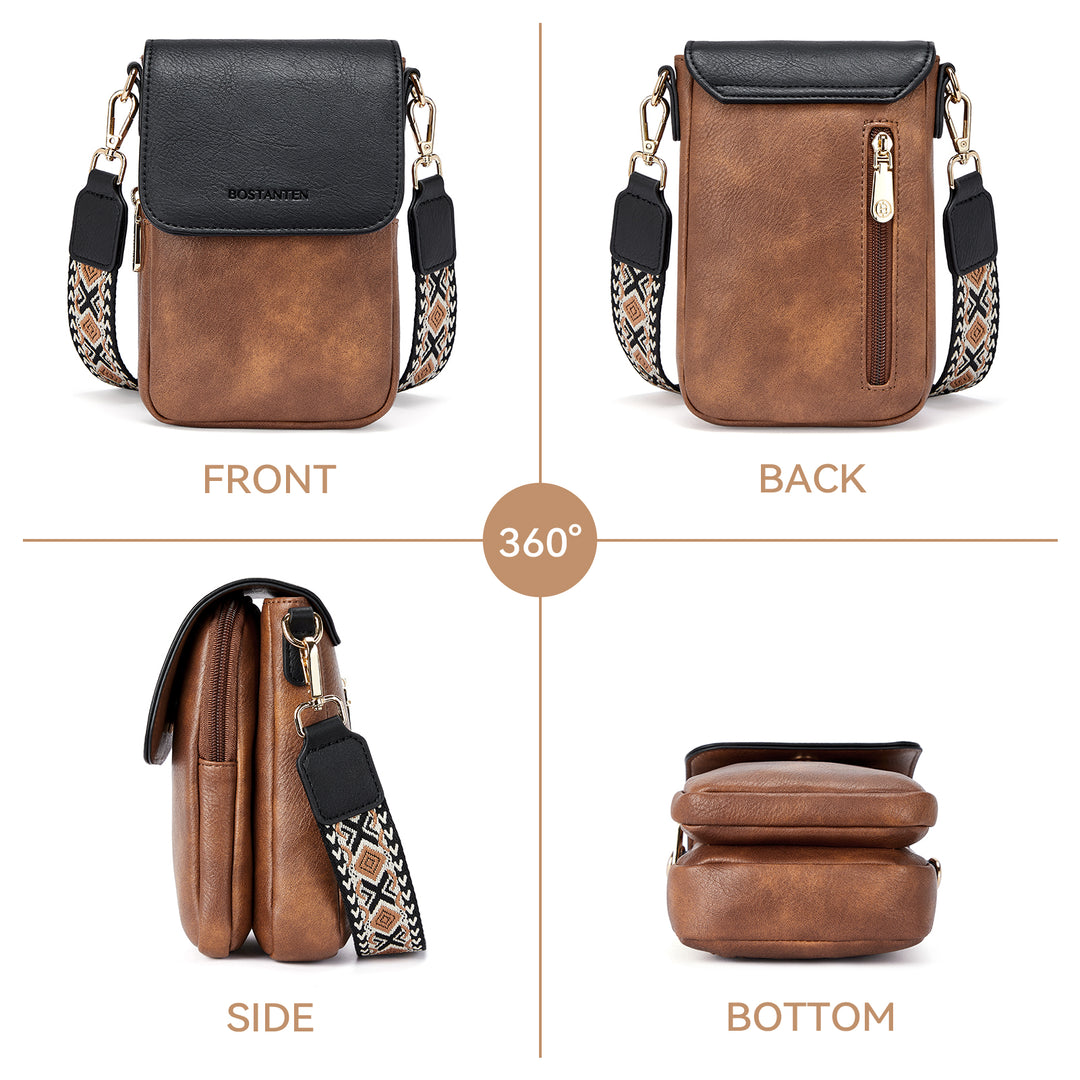 Phone Crossbody Bag –  Diamond Pattern Strap
