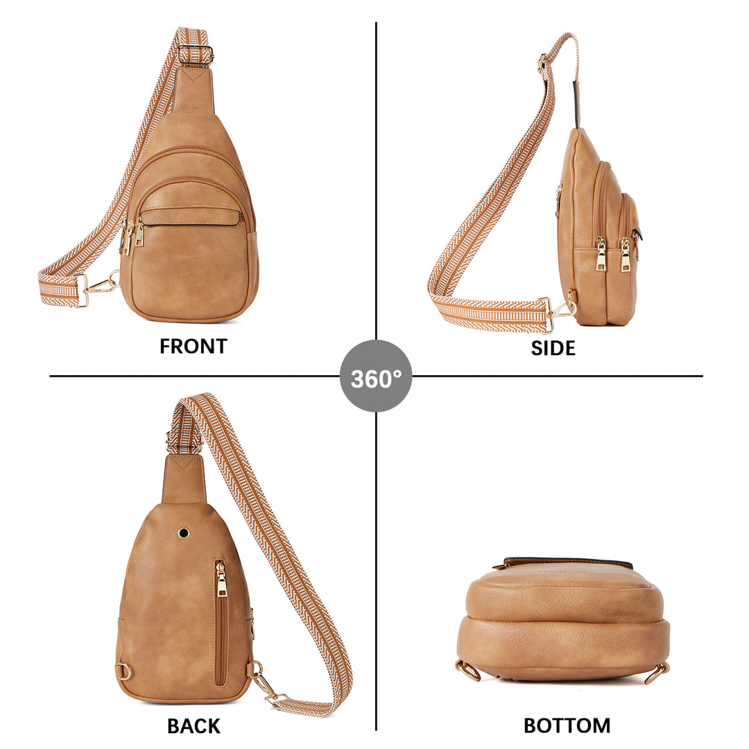 Aurora Beige Street Casual Trapeze Sling Bag