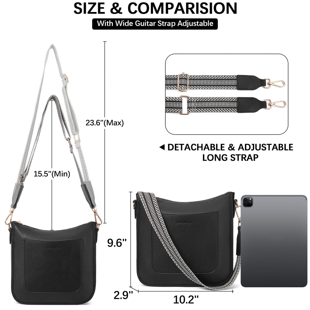 Nola Reversible Boho Straps Vegan Leather Hobo Handbags