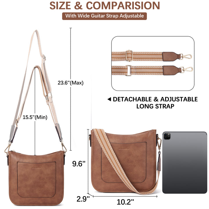 Nola Reversible Boho Straps Vegan Leather Hobo Handbags