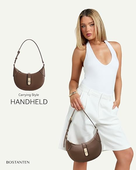 Kweli Crescent Designer Clasp Shoulder Bag