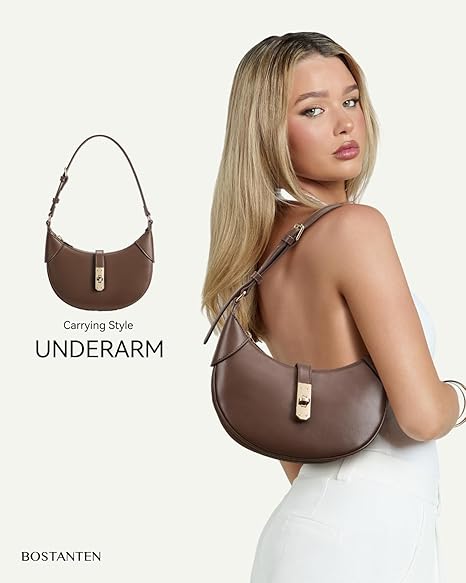 Kweli Crescent Designer Clasp Shoulder Bag