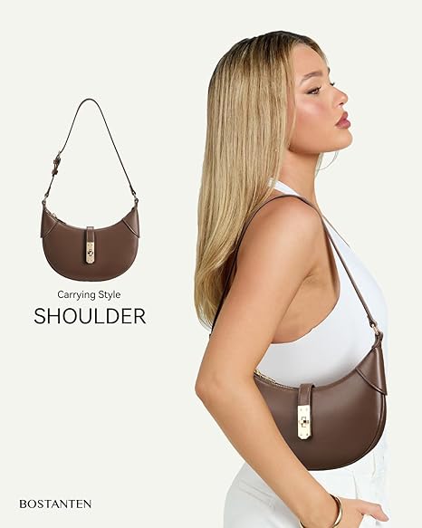 Kweli Crescent Designer Clasp Shoulder Bag
