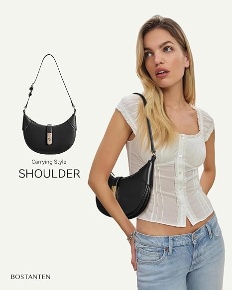 Kweli Crescent Designer Clasp Shoulder Bag