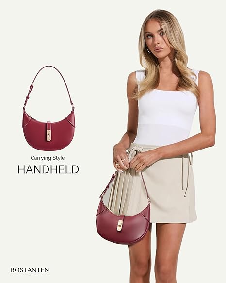 Kweli Crescent Designer Clasp Shoulder Bag