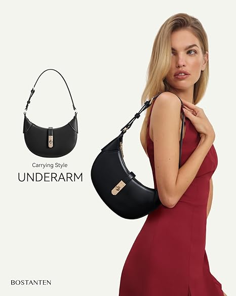 Kweli Crescent Designer Clasp Shoulder Bag