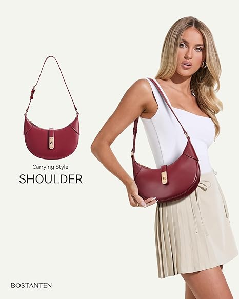 Kweli Crescent Designer Clasp Shoulder Bag