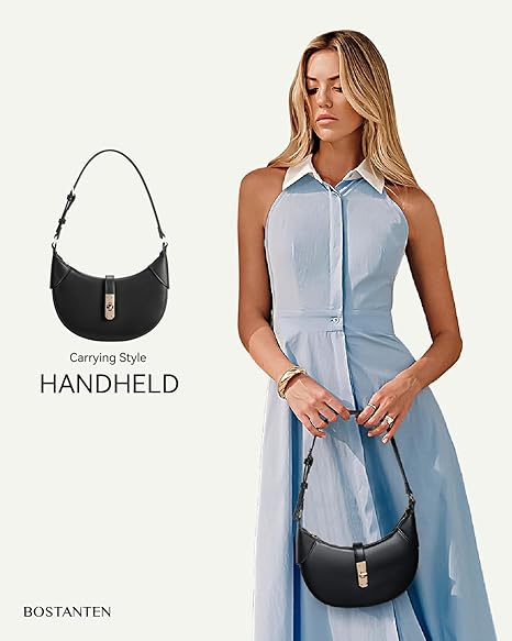 Kweli Crescent Designer Clasp Shoulder Bag