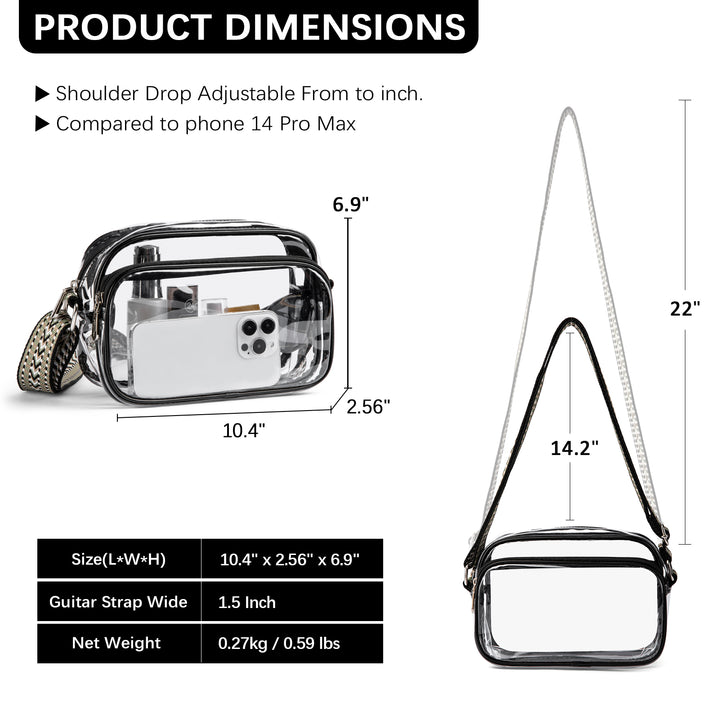 Nola Clear Stadium-Approved Crossbody Bags for Women