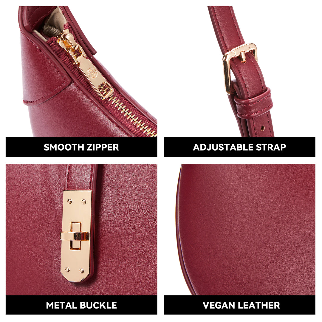 Kweli Crescent Designer Clasp Shoulder Bag