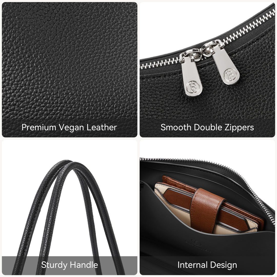 Claire Arc Silhouette Leather Tote Handbag