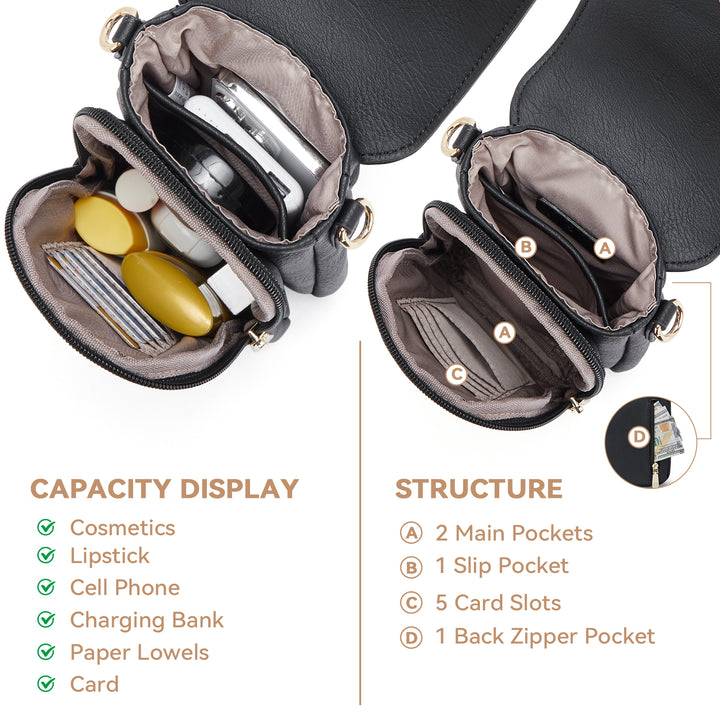 Phone Crossbody Bag –  Diamond Pattern Strap