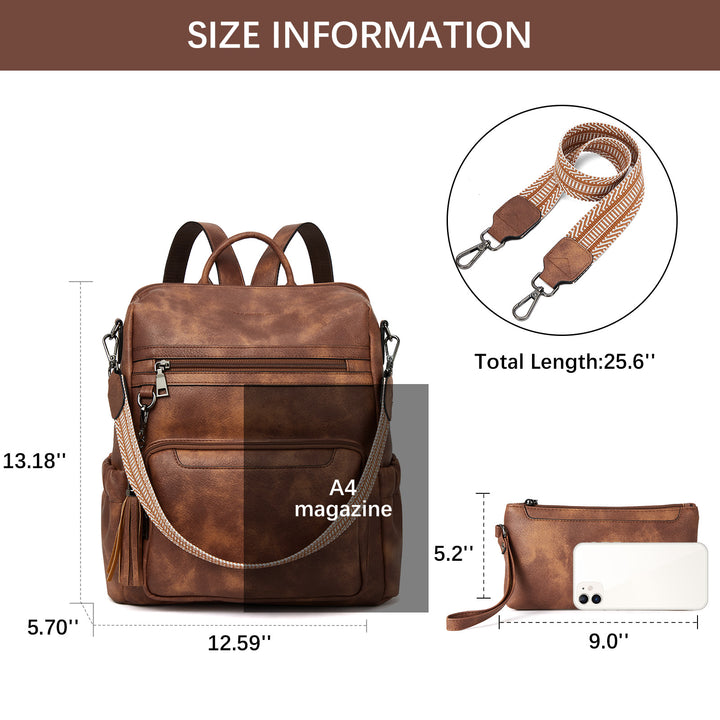 Nombongo Large Convertible Backpack Travel Bag - Two Sizes