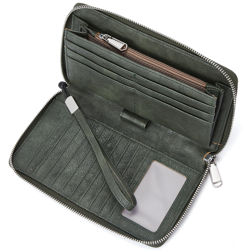 Rozenn Wallets with Wristlet Clutch