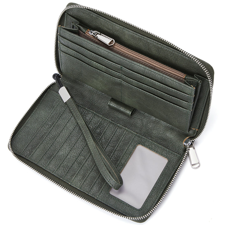 Rozenn Wallets with Wristlet Clutch