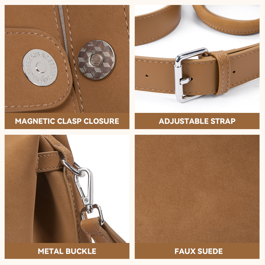 Claire Designer Suede Top Handle Satchel