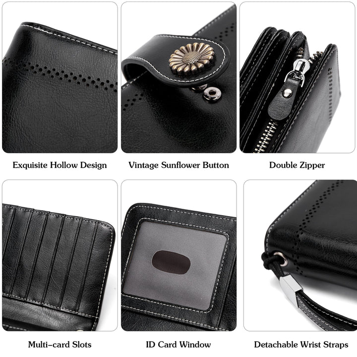 Lomy Big Wallet For Women With Wristlet —  Large Capacity - BOSTANTEN