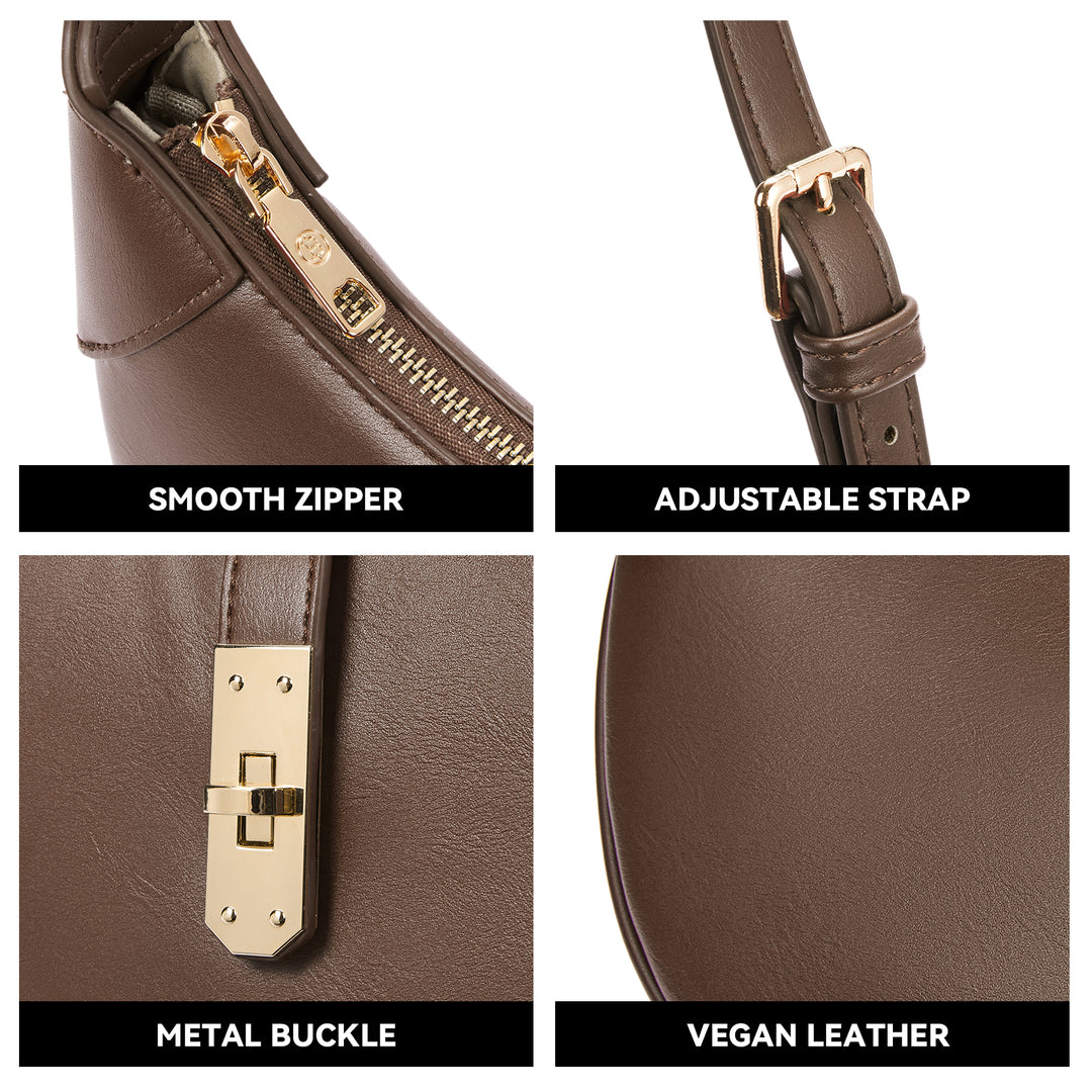 Kweli Crescent Designer Clasp Shoulder Bag