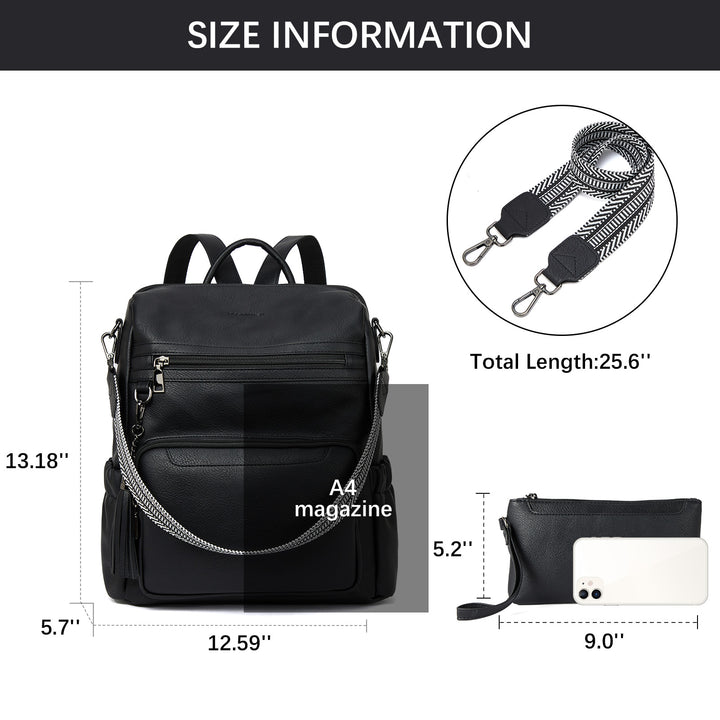 Nombongo Large Convertible Backpack Travel Bag - Two Sizes