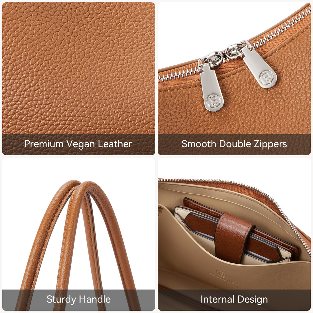 Claire Arc Silhouette Leather Tote Handbag