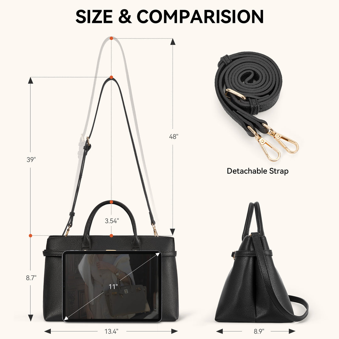 Claire Elegant Suede Top Handle Tote Handbag — DIY-able Outer Belt