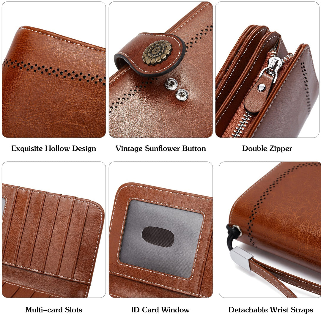Lomy Big Wallet For Women With Wristlet —  Large Capacity - BOSTANTEN