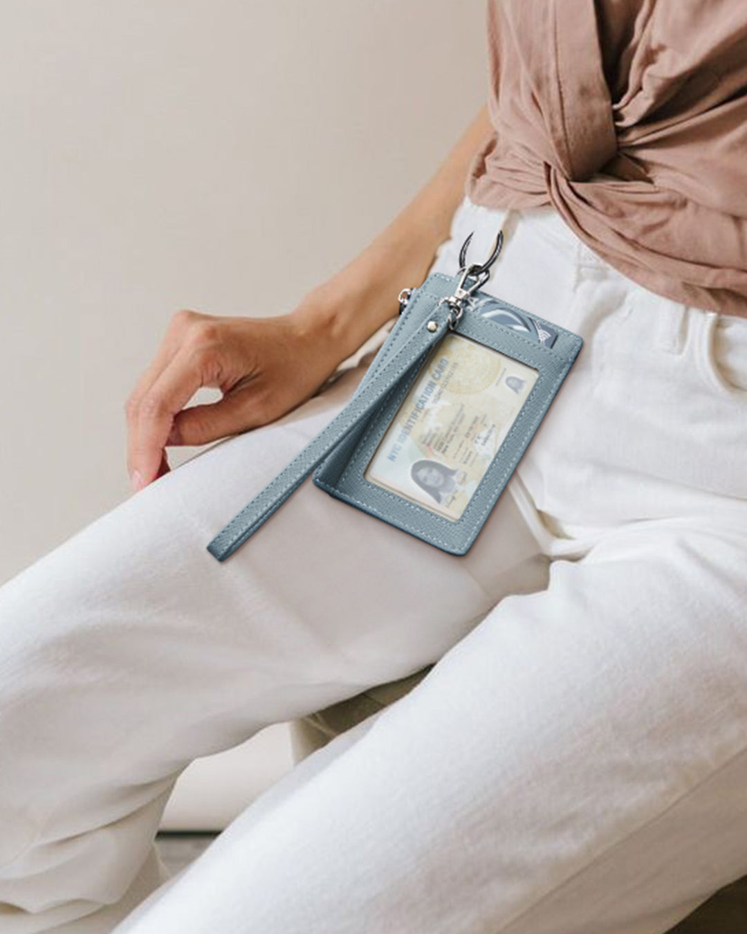 Lomy Slim Wristlet Keychain Wallet With Zipper Pocket