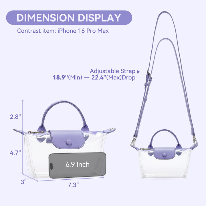 Clear Stadium Approved Crossbody Handbags For Concerts Sports Events