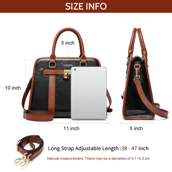Stylish Two-Tone Top Handle Work Bag
