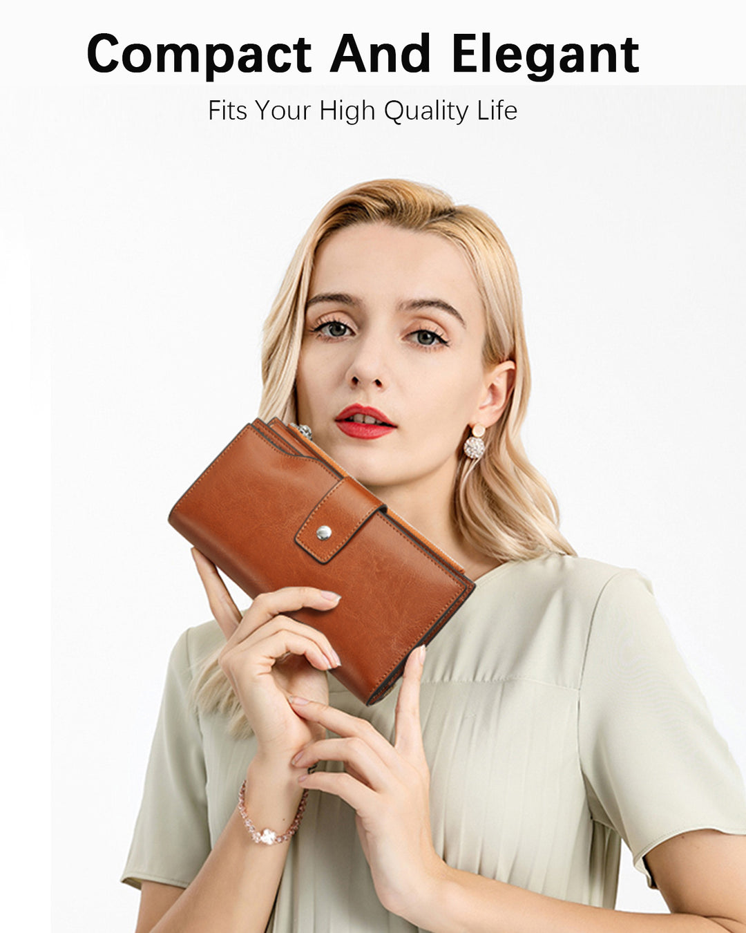 Lnna Genuine Leather RFID Wallets With Checkbooks - Cash Clutch