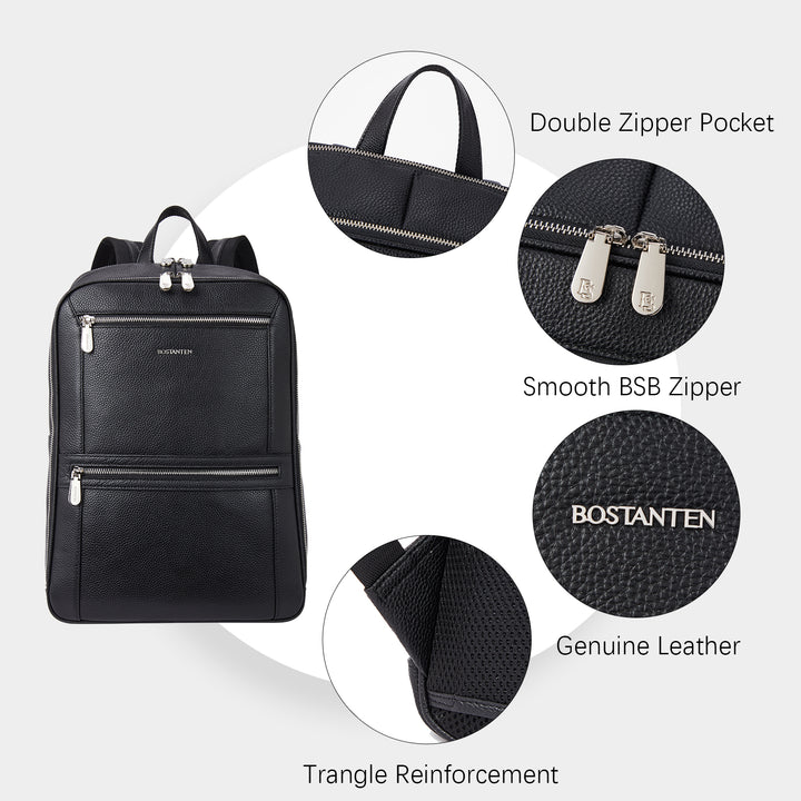 Large Men's Leather Backpack - Perfect for School and Travel