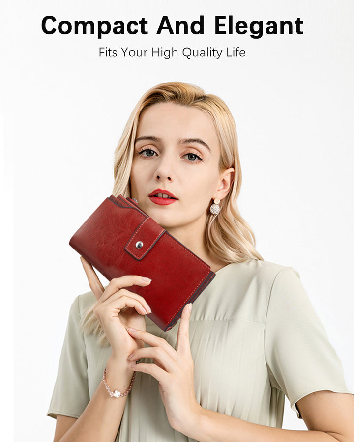 Lnna Genuine Leather RFID Wallets With Checkbooks - Cash Clutch