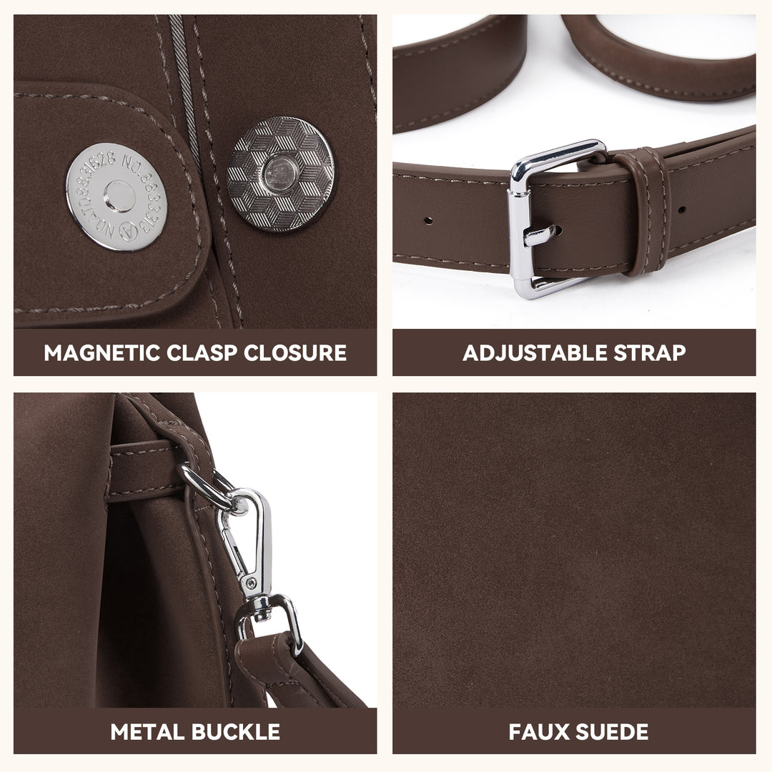 Claire Designer Suede Top Handle Satchel