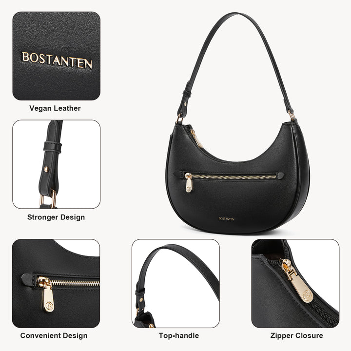 Kweli Crescent Shoulder Bag with Zip Pocket