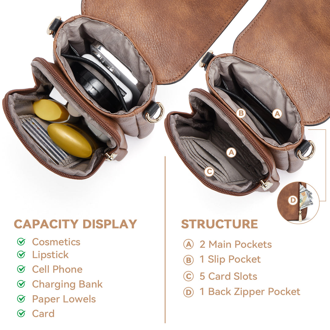 Phone Crossbody Bag –  Diamond Pattern Strap