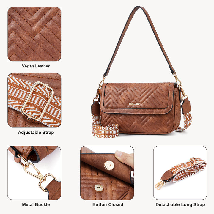 Kweli Quilted Vegan Leather Crossbody Purses