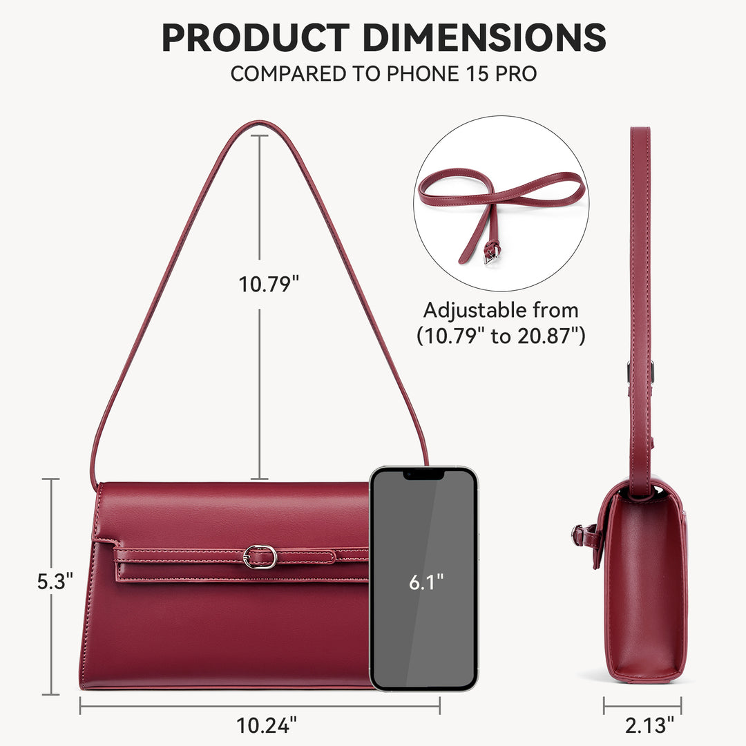 Kweli Belted Elegance Leather Shoulder Bag