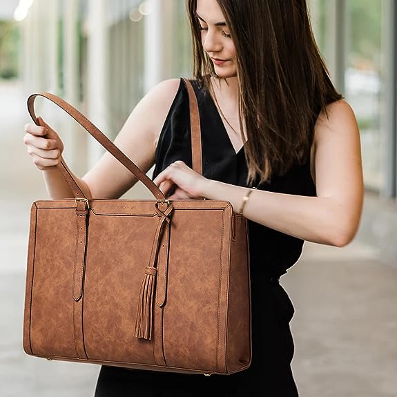 Nevin Professional 15,6 Zoll Leder Aktentasche Business Büro Geldbörse 