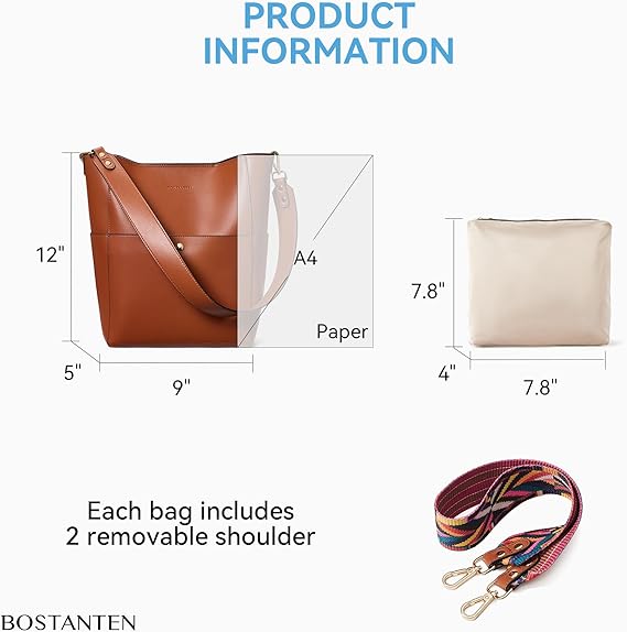 Lotty Soft Leather Chic Bucket Bag — Brown