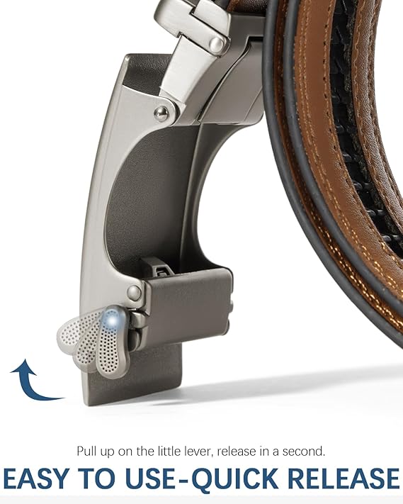 Bostanten Men's Ratchet Belt | 2 Pack Dress Leather Belt