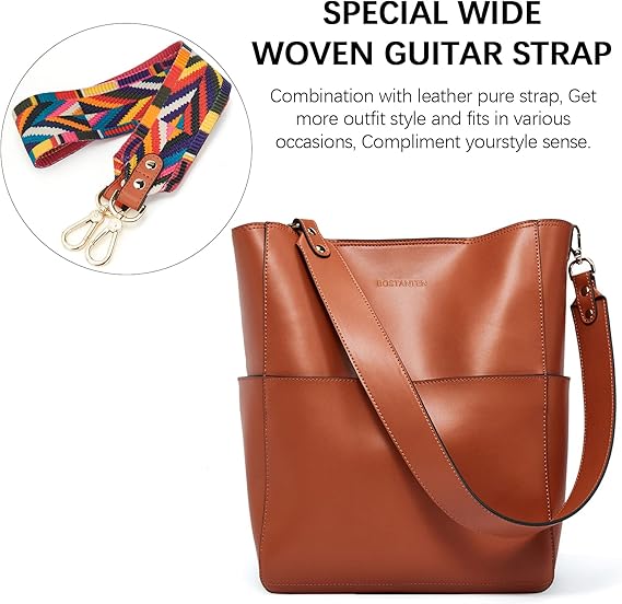 Lotty Soft Leather Chic Bucket Bag — Brown