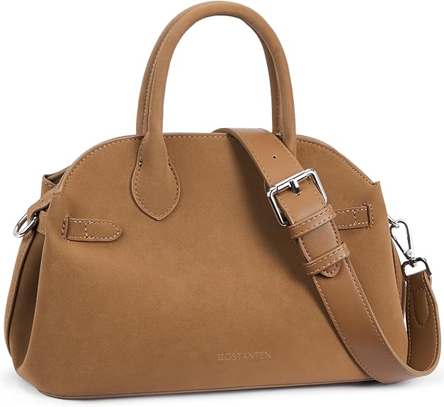 Claire Designer Suede Top Handle Satchel