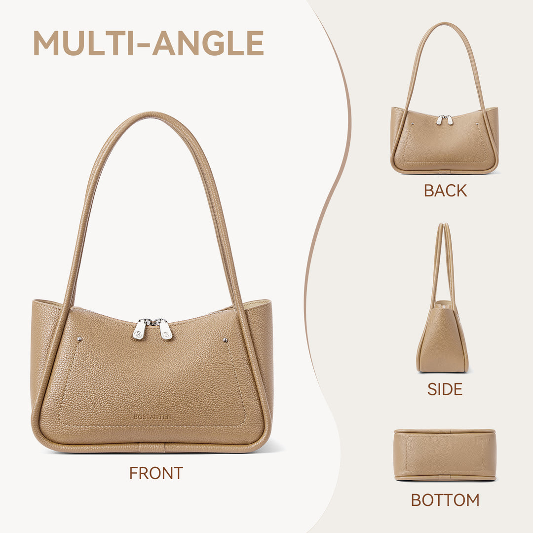 Claire Arc Silhouette Leather Tote Handbag