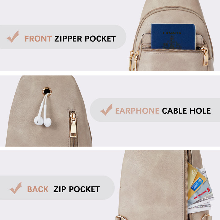 Aurora Beige Street Casual Trapeze Sling Bag
