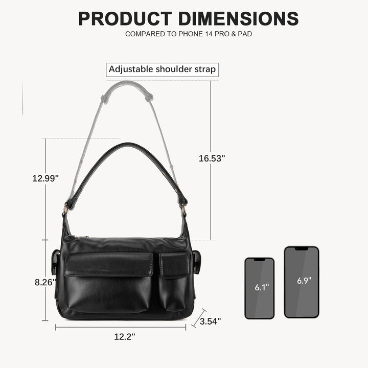 Kweli  Distressed Cargo Pocket Shoulder Bag