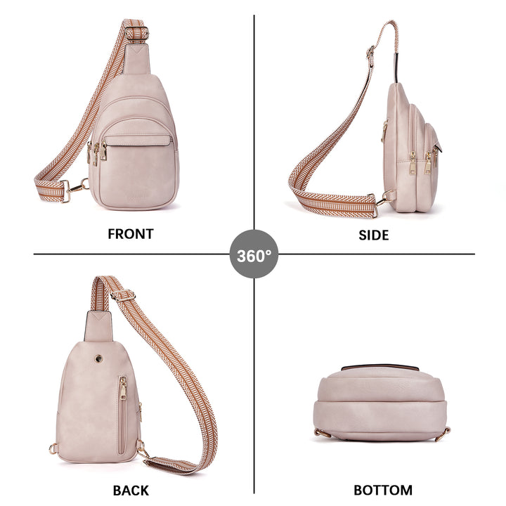 Aurora Beige Street Casual Trapeze Sling Bag