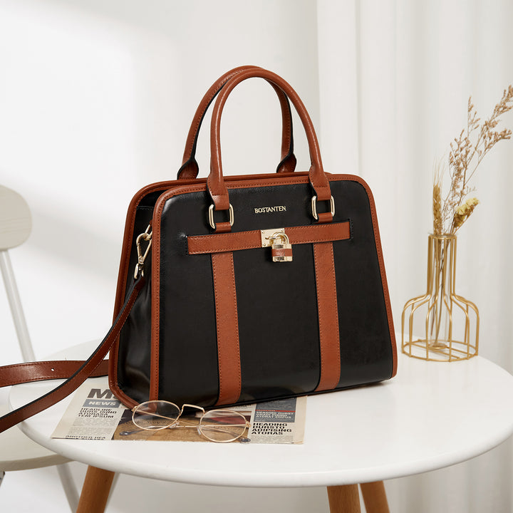 Stylish Two-Tone Top Handle Work Bag