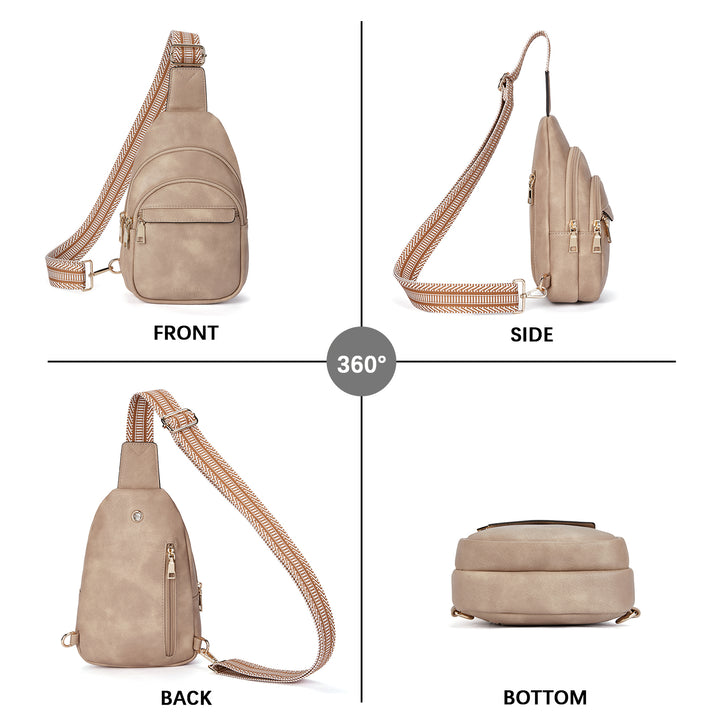 Aurora Beige Street Casual Trapeze Sling Bag